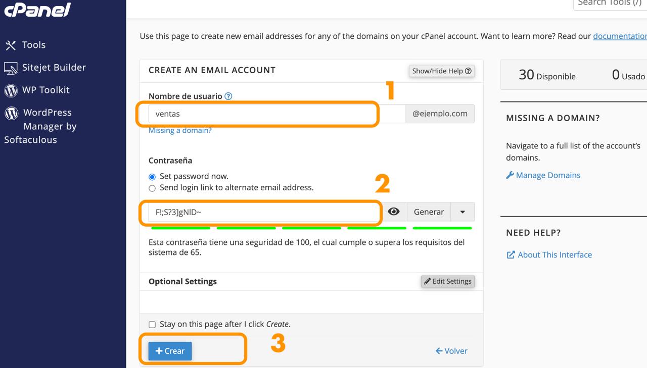 usuario y clave de correo webmail